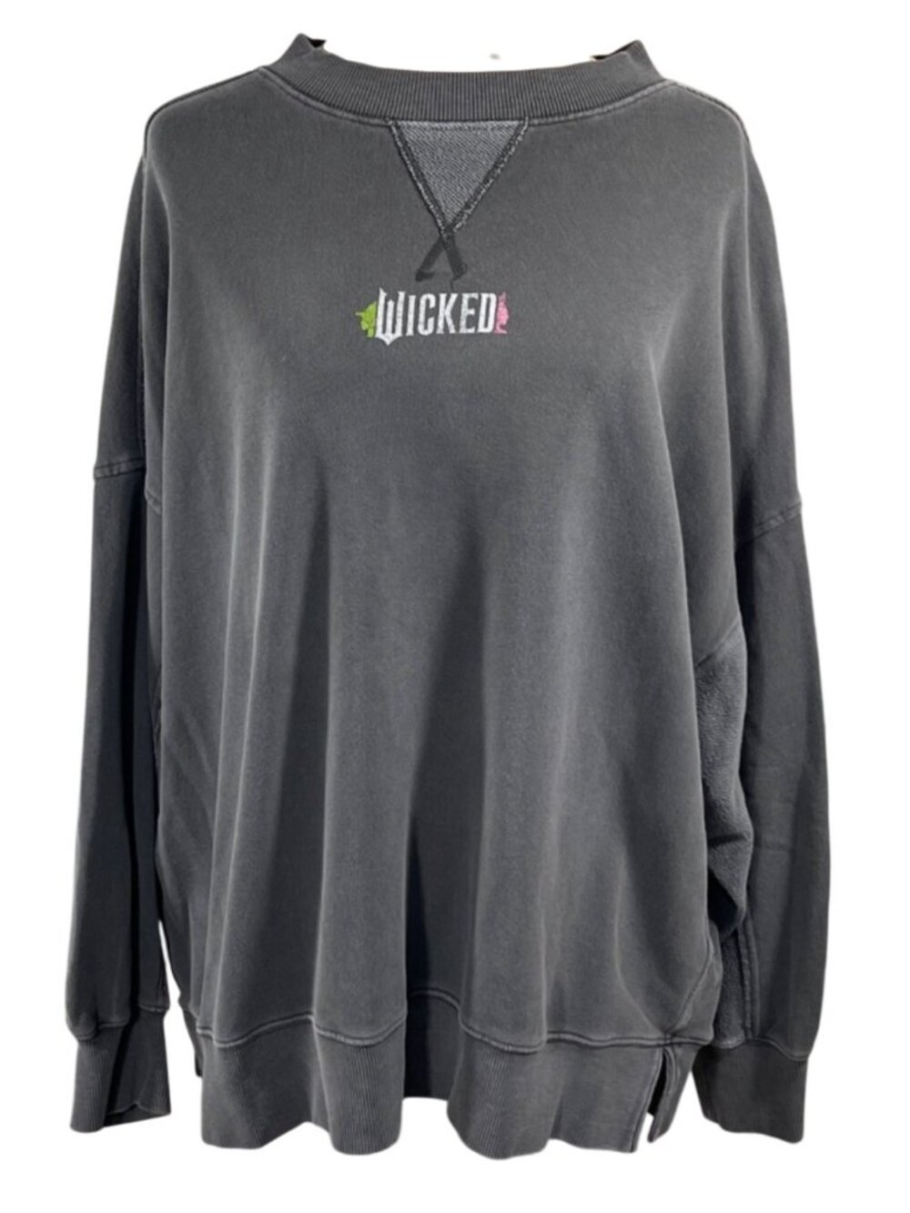 Aerie x Wicked Big Chill Crew Sweatshirt Size L Large Charcoal